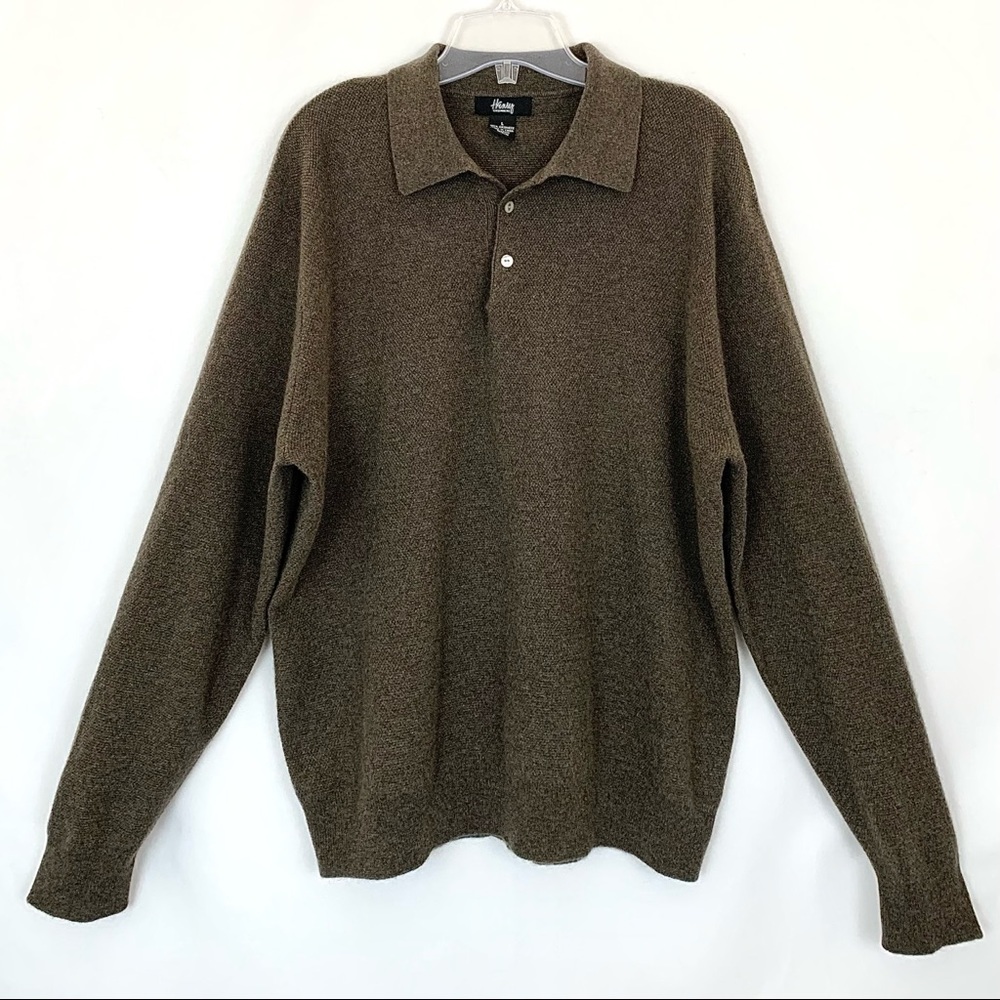 Henry 100% Cashmere Men’s Henley collared sweater